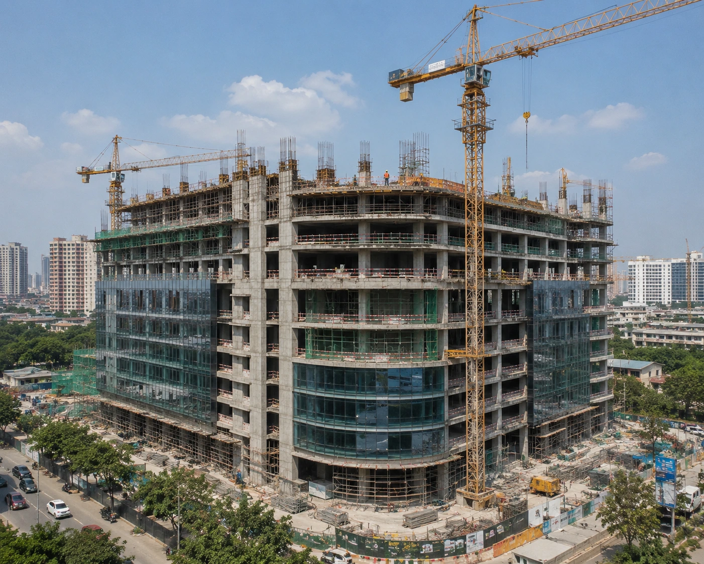 Commercial building construction in Lucknow
