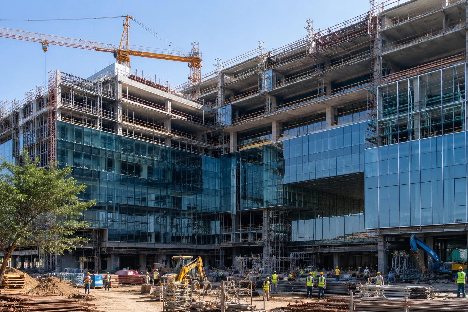 Modern office construction in Lucknow