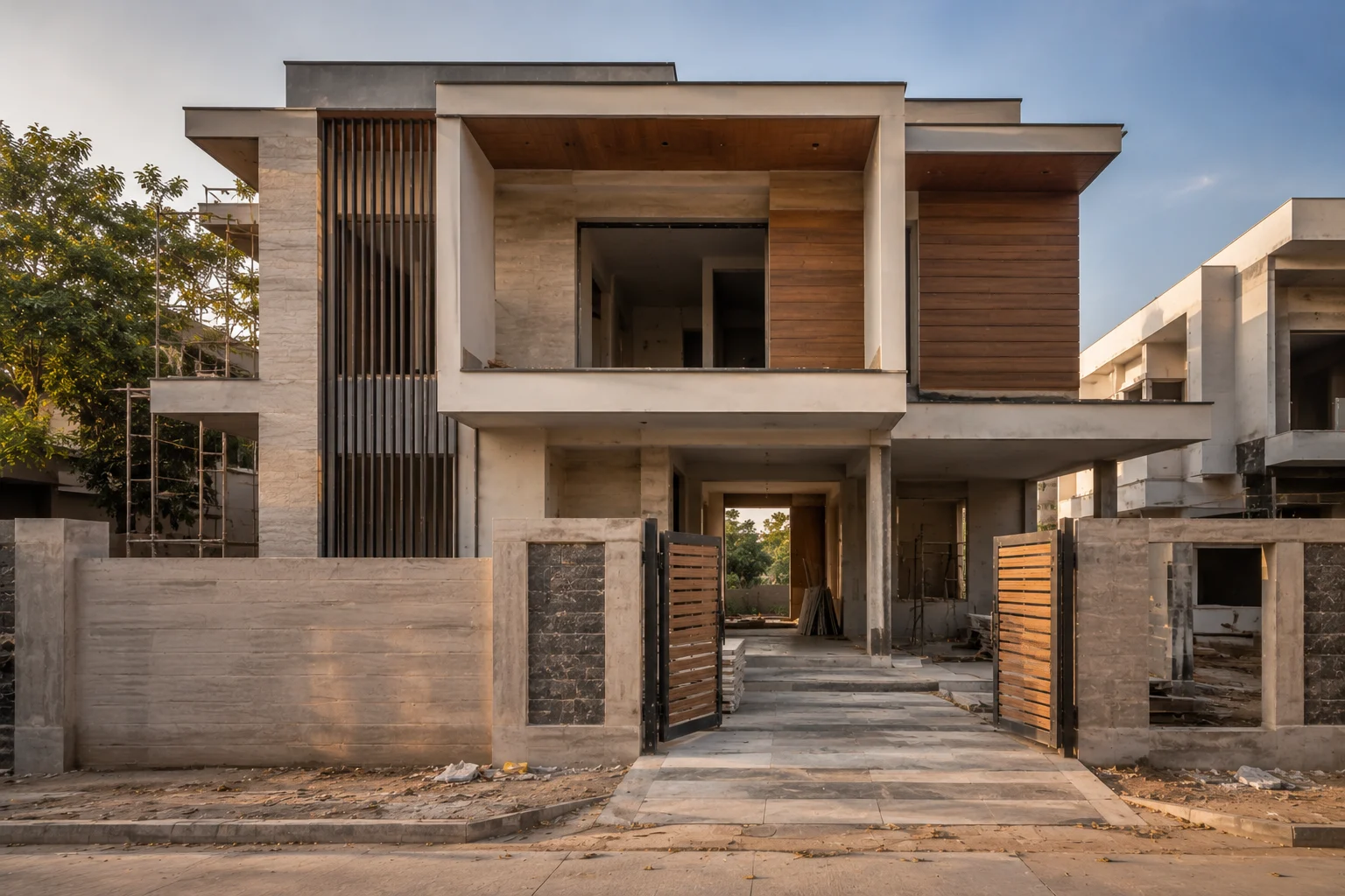 Modern duplex house construction in Gurgaon