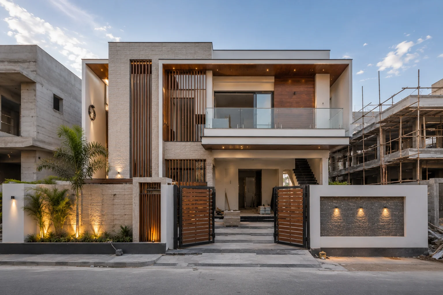 Modern front elevation design in Gurgaon