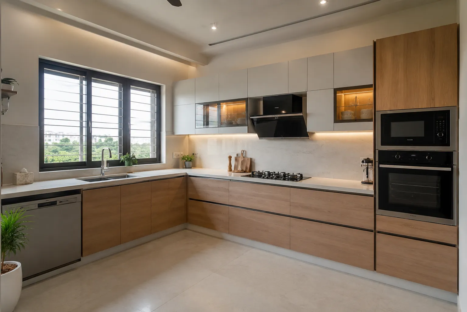 L-Shaped Kitchen in Greater Noida